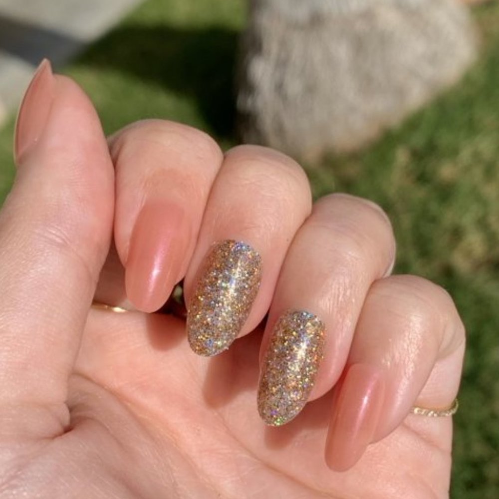 Olive & June Press-on Artificial Nails, Oval Medium, Glitter Party, Pink, 42 Ct - Picture 7 of 9